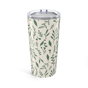 Green Falling Leaves Travel Mug