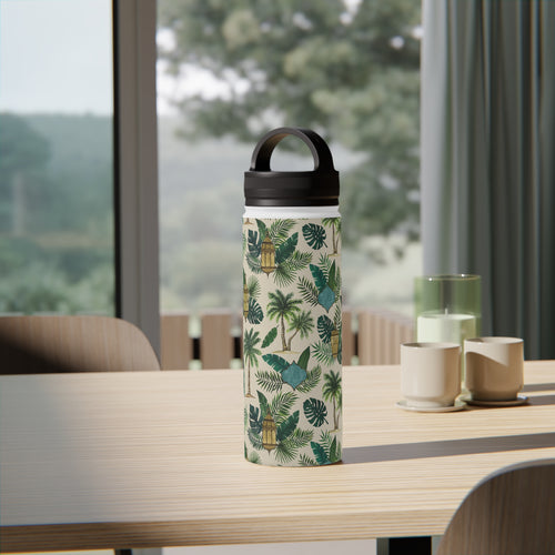 Palms and Lanterns Handle Lid Water Bottle