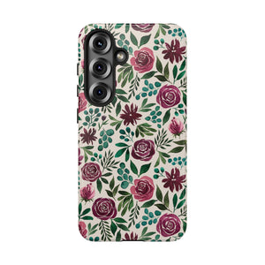 Magenta Floral Eucalyptus Phone Case