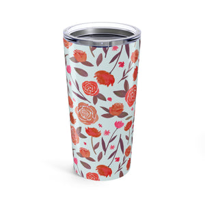 Red Floral Travel Mug