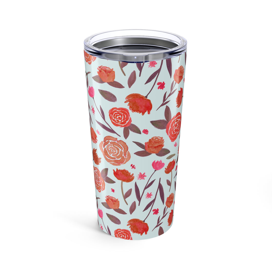 Red Floral Travel Mug