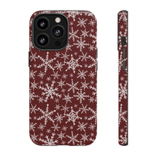 Load image into Gallery viewer, Red Snowflakes Phone Case