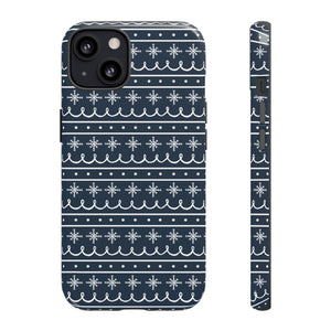 Blue Snowflake Pattern Phone Case
