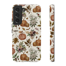 Load image into Gallery viewer, Fall Pumpkins, Flowers and Leaves Phone Case