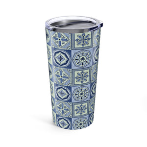 Mediterranean Blue Tile Travel Mug