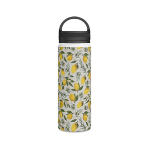 Olive and Lemon Handle Lid Water Bottle