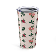 Load image into Gallery viewer, Pink Roses and Leaves Travel Mug