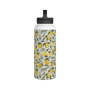 Olive and Lemon Handle Lid Water Bottle