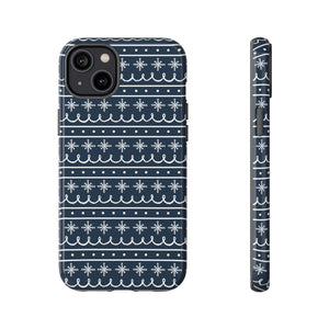 Blue Snowflake Pattern Phone Case