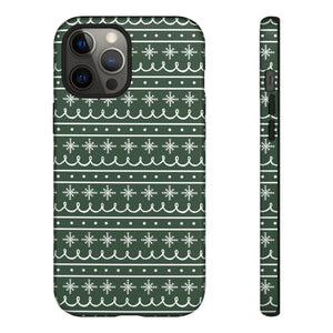 Green Snowflake Pattern Phone Case