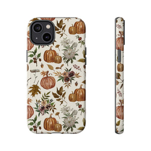 Fall Pumpkins, Flowers and Leaves Phone Case