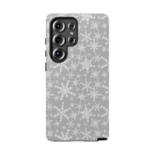 Load image into Gallery viewer, Gray Snowflakes Phone Case
