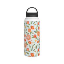 Load image into Gallery viewer, Burnt Orange Floral Handle Lid Water Bottle