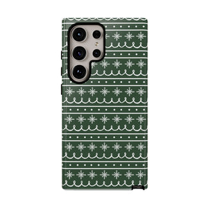 Green Snowflake Pattern Phone Case