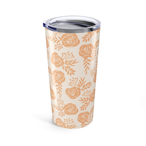 Light Orange Floral Travel Mug