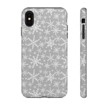 Load image into Gallery viewer, Gray Snowflakes Phone Case