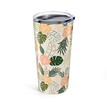 Load image into Gallery viewer, Yellow and Green Tropical Floral Pattern Travel Mug