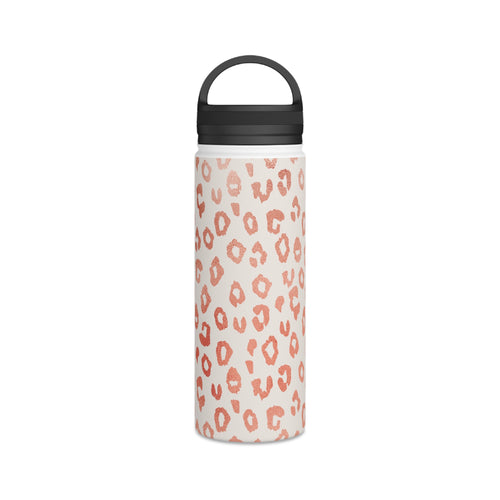 Rose Gold Leopard Print Handle Lid Water Bottle