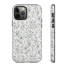 Load image into Gallery viewer, Blue Gray Flower Phone Case
