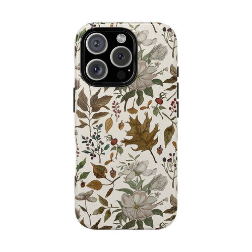 Watercolor Fall Leaves and Flowers Phone Case