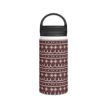 Load image into Gallery viewer, Red Snowflake Pattern Handle Lid Water Bottle