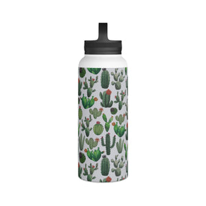 Cactus Watercolor Handle Lid Water Bottle
