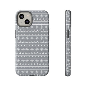 Gray Snowflake Pattern Phone Case