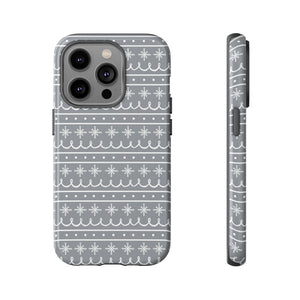 Gray Snowflake Pattern Phone Case