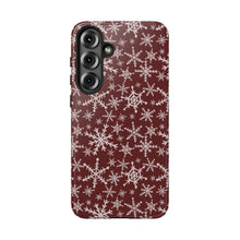 Load image into Gallery viewer, Red Snowflakes Phone Case