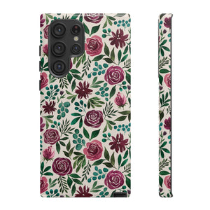 Magenta Floral Eucalyptus Phone Case