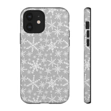 Load image into Gallery viewer, Gray Snowflakes Phone Case