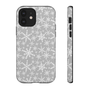 Gray Snowflakes Phone Case