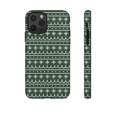 Load image into Gallery viewer, Green Snowflake Pattern Phone Case