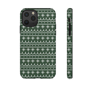 Green Snowflake Pattern Phone Case