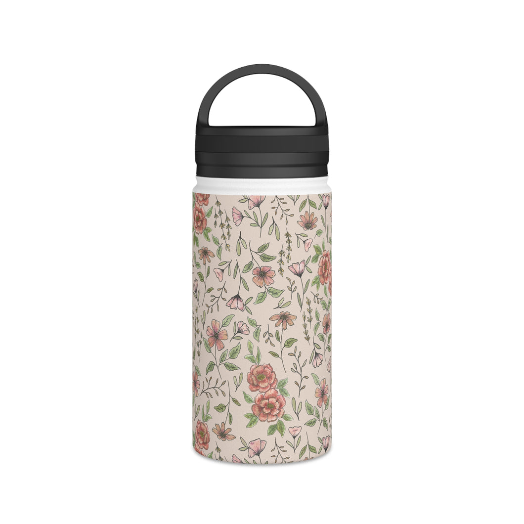Spring Floral Handle Lid Water Bottle