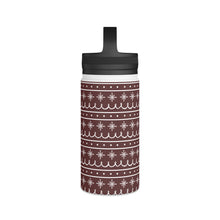 Load image into Gallery viewer, Red Snowflake Pattern Handle Lid Water Bottle