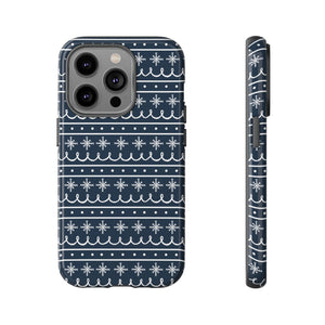Blue Snowflake Pattern Phone Case