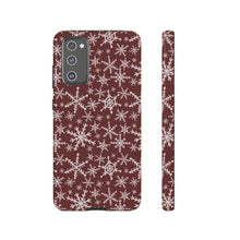 Load image into Gallery viewer, Red Snowflakes Phone Case