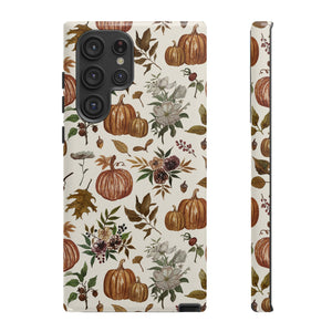 Fall Pumpkins, Flowers and Leaves Phone Case