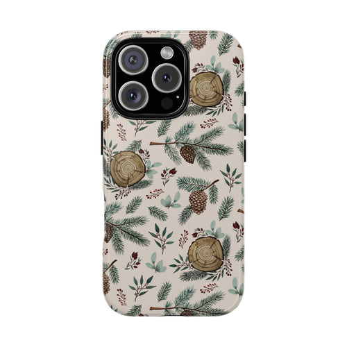 Winter Branches, Berries and Pine Cones Phone Case