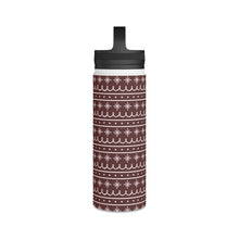 Load image into Gallery viewer, Red Snowflake Pattern Handle Lid Water Bottle