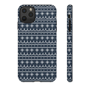 Blue Snowflake Pattern Phone Case