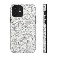 Load image into Gallery viewer, Blue Gray Flower Phone Case