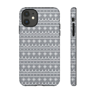 Gray Snowflake Pattern Phone Case