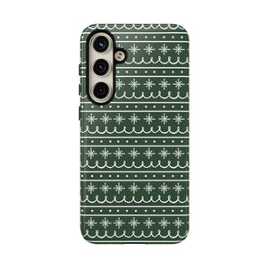 Green Snowflake Pattern Phone Case