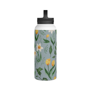 Daffodils and Tulips Handle Lid Water Bottle