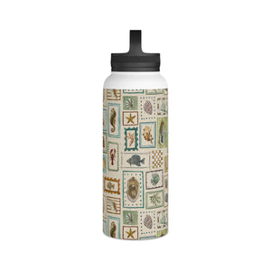 Seaside Stamps Handle Lid Water Bottle