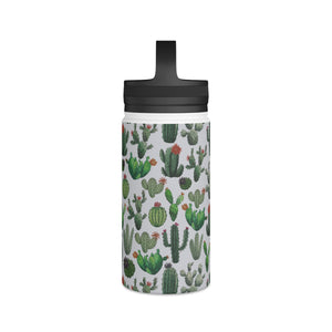 Cactus Watercolor Handle Lid Water Bottle