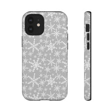Load image into Gallery viewer, Gray Snowflakes Phone Case