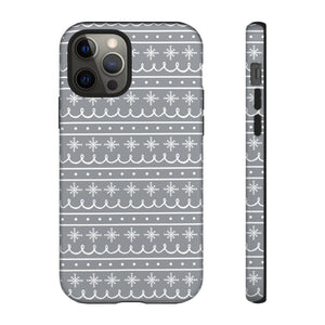 Gray Snowflake Pattern Phone Case